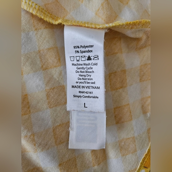 Lularoe Summer Sleeveless Midi Dress White & Yellow Gingham Plaid Size Large - Picture 7 of 11